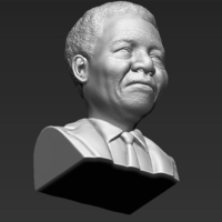 Nelson Mandela bust 3D printing ready stl obj - Thumbnail 12