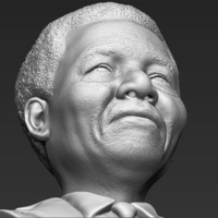 Nelson Mandela bust 3D printing ready stl obj - Thumbnail 14