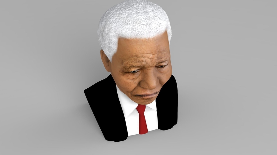 Nelson Mandela bust ready for full color 3D printing 3D Print 232048