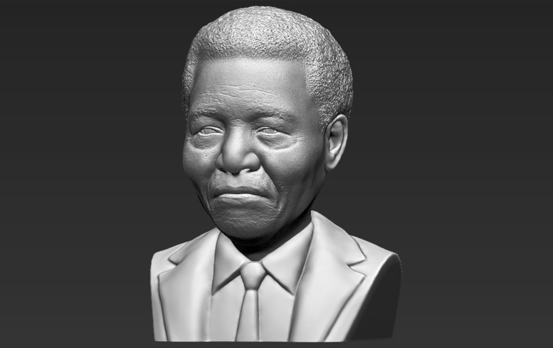 Nelson Mandela bust ready for full color 3D printing 3D Print 232055