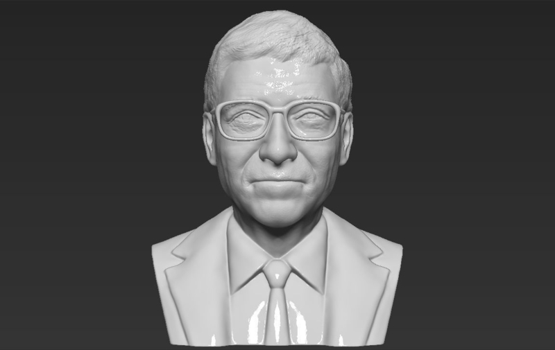 Bill Gates bust 3D printing ready stl obj