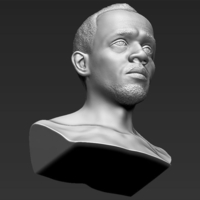 Usain Bolt bust 3D printing ready stl obj - Thumbnail 13