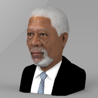 Morgan Freeman bust ready for full color 3D printing - Thumbnail 3