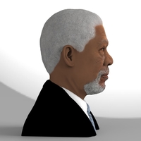 Morgan Freeman bust ready for full color 3D printing - Thumbnail 5