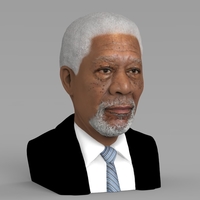 Morgan Freeman bust ready for full color 3D printing - Thumbnail 6