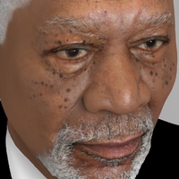 Morgan Freeman bust ready for full color 3D printing - Thumbnail 10