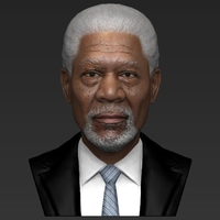 Morgan Freeman bust ready for full color 3D printing - Thumbnail 11