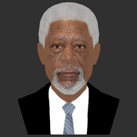 Morgan Freeman bust ready for full color 3D printing - Thumbnail 12