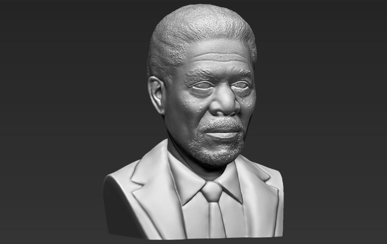 Morgan Freeman bust ready for full color 3D printing 3D Print 232272
