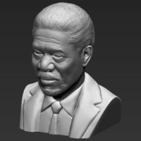 Morgan Freeman bust ready for full color 3D printing - Thumbnail 21