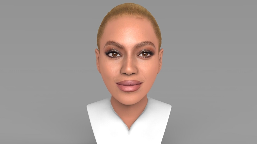 Beyonce Knowles bust ready for full color 3D printing