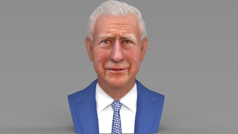 Prince Charles bust ready for full color 3D printing