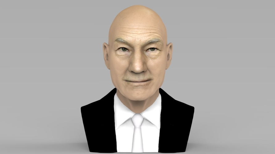 Professor X Charles Xavier bust ready for full color 3D printing