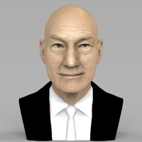 Professor X Charles Xavier bust ready for full color 3D printing - Thumbnail 1