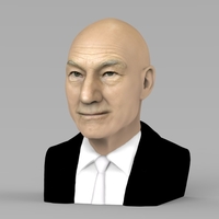Professor X Charles Xavier bust ready for full color 3D printing - Thumbnail 2