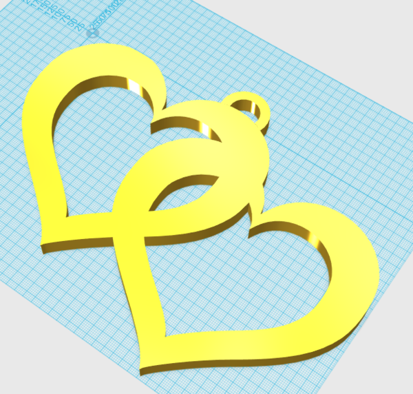 Double Floating Hearts Pendant