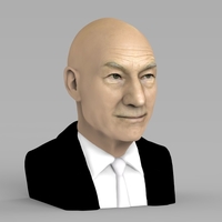 Professor X Charles Xavier bust ready for full color 3D printing - Thumbnail 6