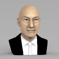 Professor X Charles Xavier bust ready for full color 3D printing - Thumbnail 7