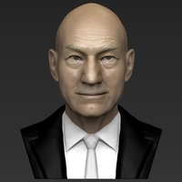 Professor X Charles Xavier bust ready for full color 3D printing - Thumbnail 11