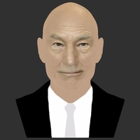 Professor X Charles Xavier bust ready for full color 3D printing - Thumbnail 12