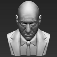 Professor X Charles Xavier bust ready for full color 3D printing - Thumbnail 19