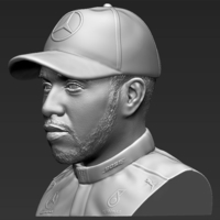 Lewis Hamilton bust 3D printing ready stl obj - Thumbnail 3