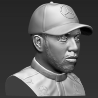 Lewis Hamilton bust 3D printing ready stl obj - Thumbnail 7