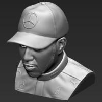 Lewis Hamilton bust 3D printing ready stl obj - Thumbnail 9