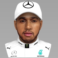 Small Lewis Hamilton bust ready for full color 3D printing 3D Printing 232523