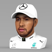 Lewis Hamilton bust ready for full color 3D printing - Thumbnail 2