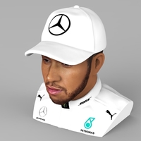 Lewis Hamilton bust ready for full color 3D printing - Thumbnail 8