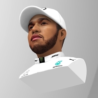 Lewis Hamilton bust ready for full color 3D printing - Thumbnail 11