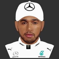 Lewis Hamilton bust ready for full color 3D printing - Thumbnail 14