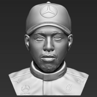 Lewis Hamilton bust ready for full color 3D printing - Thumbnail 15