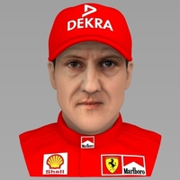 Small Michael Schumacher bust ready for full color 3D printing 3D Printing 232568