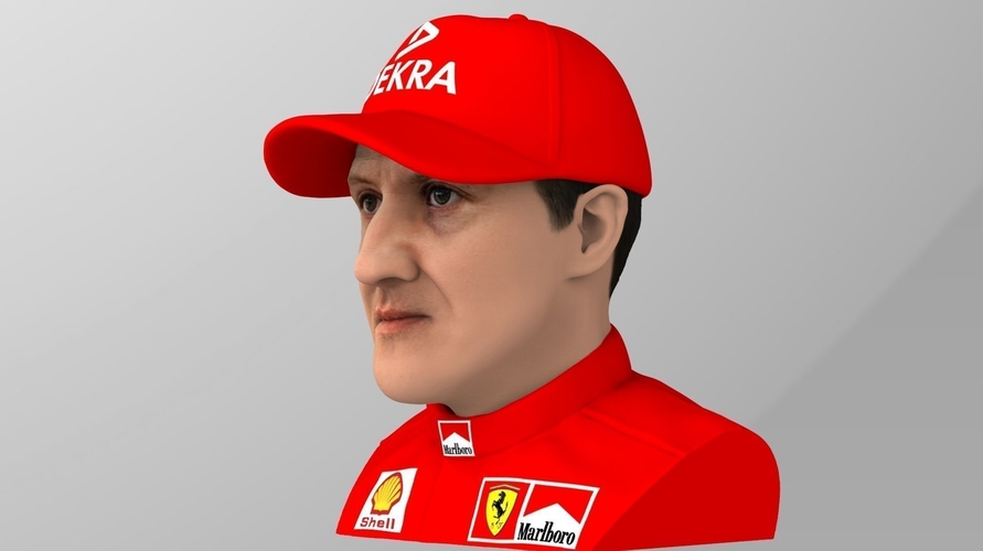 Michael Schumacher bust ready for full color 3D printing 3D Print 232569