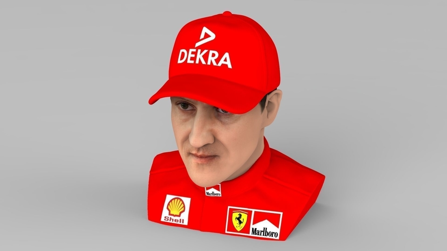 Michael Schumacher bust ready for full color 3D printing 3D Print 232575