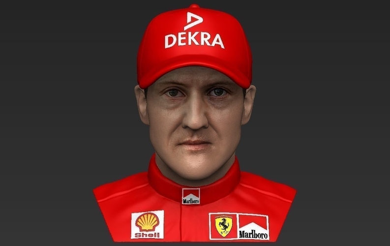 Michael Schumacher bust ready for full color 3D printing 3D Print 232578