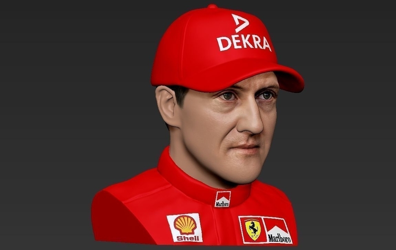 Michael Schumacher bust ready for full color 3D printing 3D Print 232579
