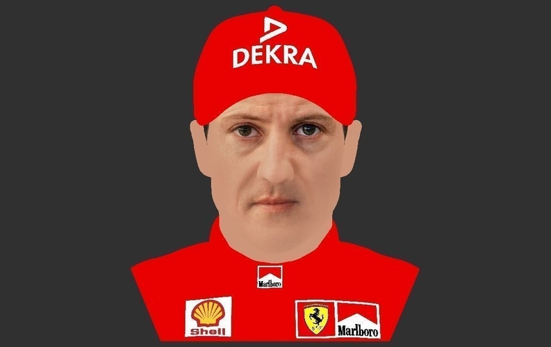 Michael Schumacher bust ready for full color 3D printing 3D Print 232580
