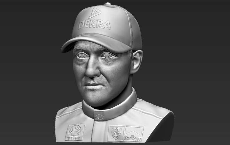 Michael Schumacher bust ready for full color 3D printing 3D Print 232582