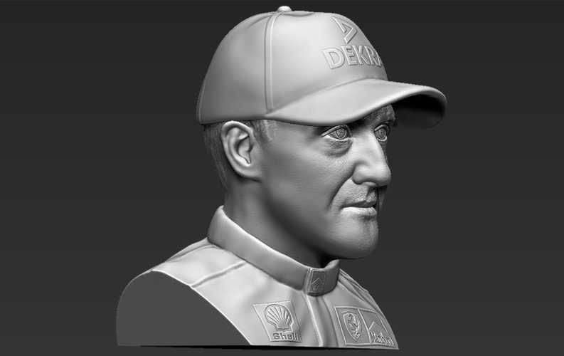 Michael Schumacher bust ready for full color 3D printing 3D Print 232585