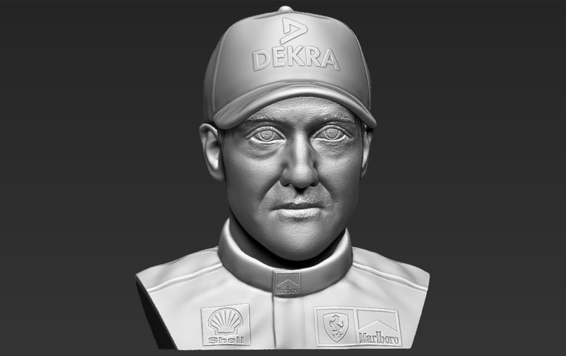 Michael Schumacher bust ready for full color 3D printing 3D Print 232586