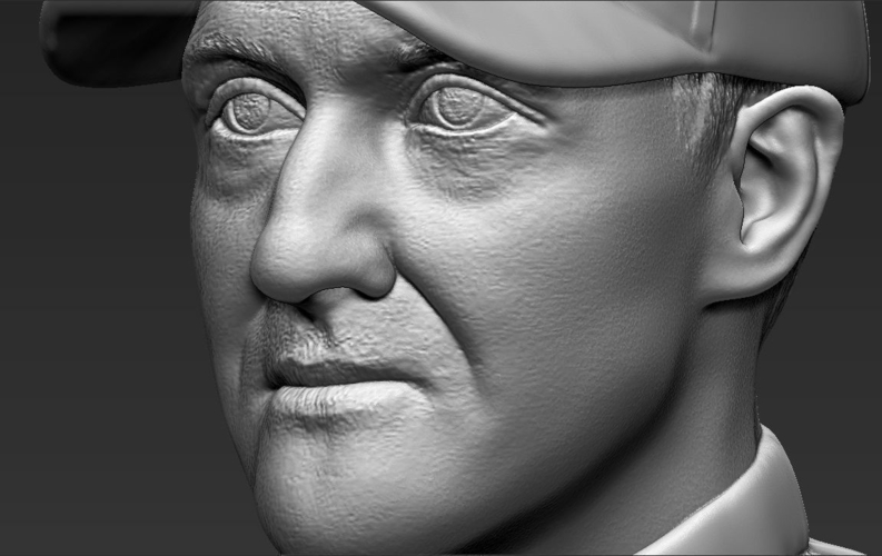 Michael Schumacher bust ready for full color 3D printing 3D Print 232589