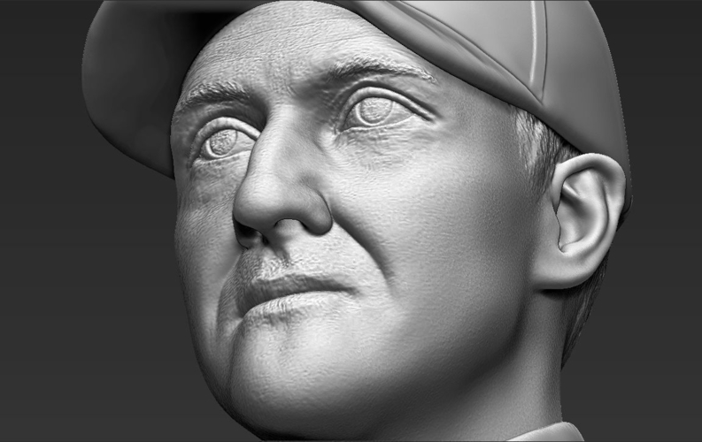 Michael Schumacher bust ready for full color 3D printing 3D Print 232590