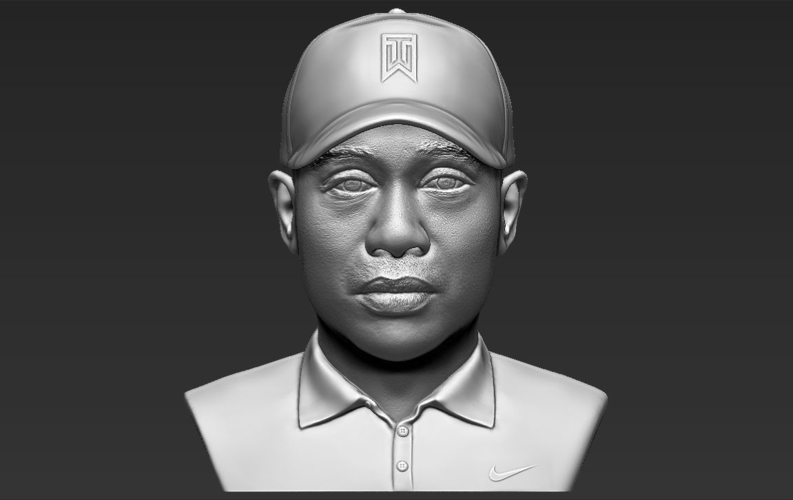 Tiger Woods bust 3D printing ready stl obj