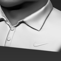 Tiger Woods bust 3D printing ready stl obj - Thumbnail 13