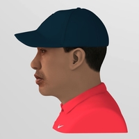 Tiger Woods bust ready for full color 3D printing - Thumbnail 3