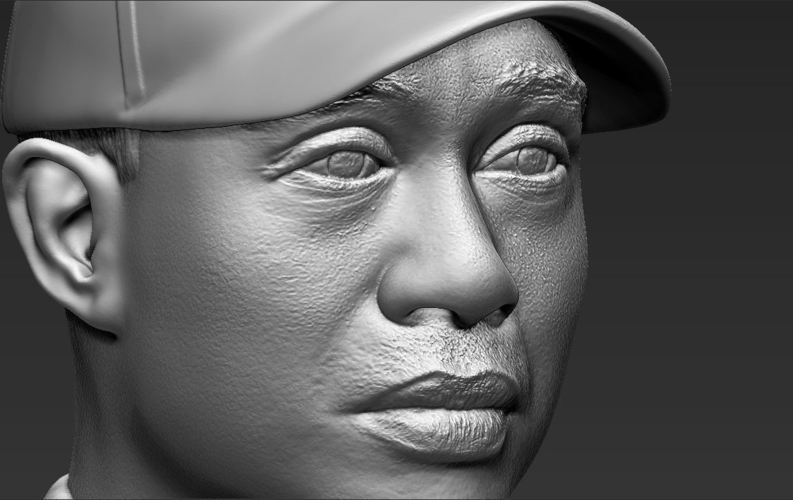 Tiger Woods bust ready for full color 3D printing 3D Print 232629