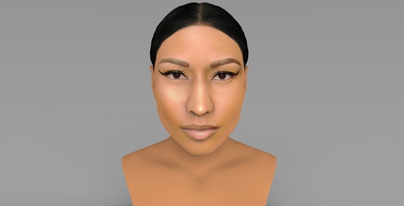 Nicki Minaj bust ready for full color 3D printing